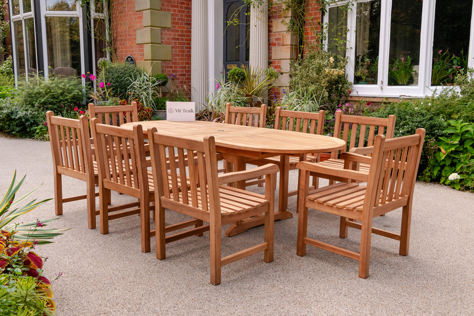 Teak Garden Eight Seater Garden Table The Ripon Teak Seater Garden