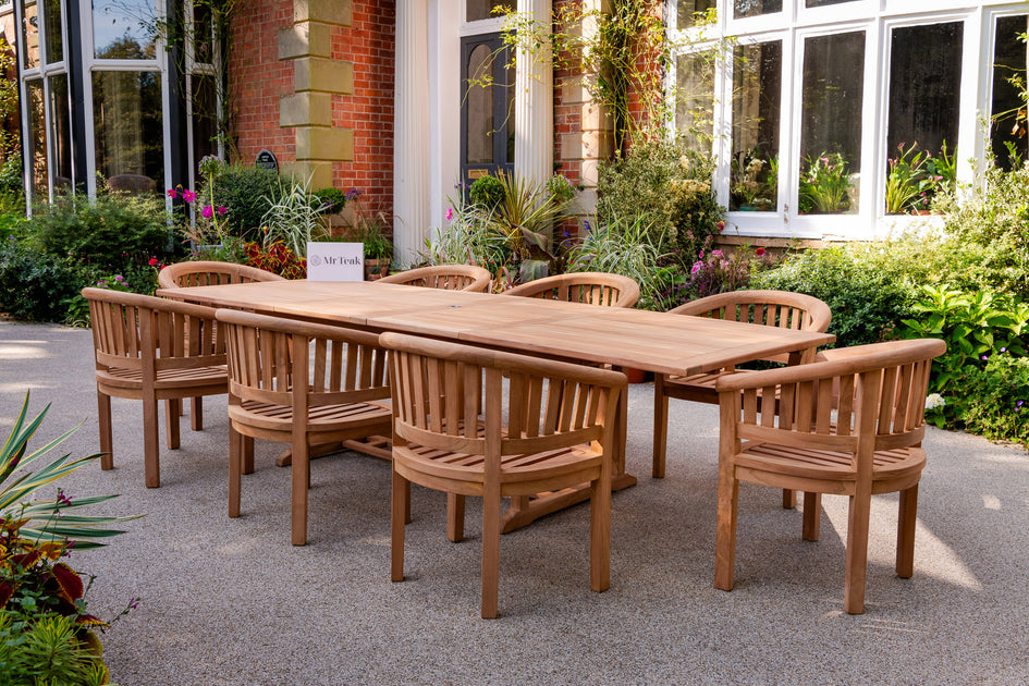 The Rydal Eight Seat Teak Table & Chair Outdoor Garden Furniture Set