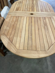 Teak garden table double extension oval blenheim