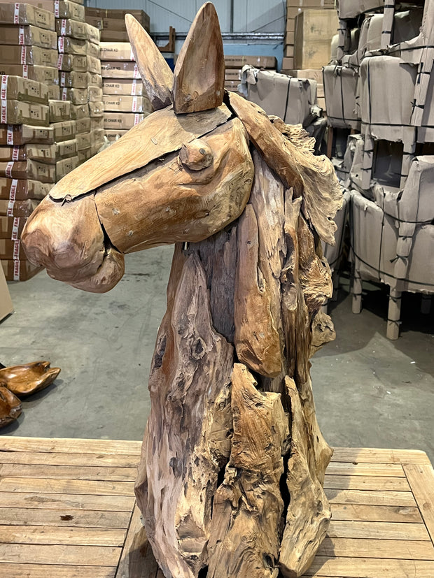 The driftwood Teak Horses Head Large