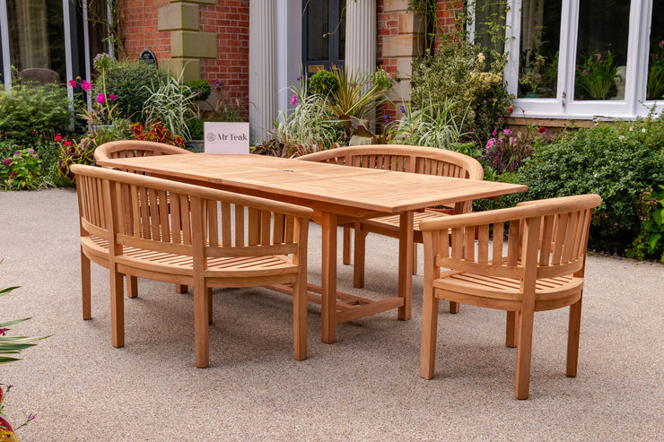 The Esher Six Seat Teak Table & Chair Outdoor Garden Furniture Set