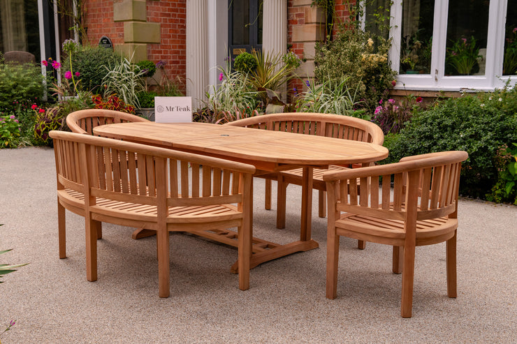 The Beverley Six Seat Teak Outdoor Garden Furniture Set