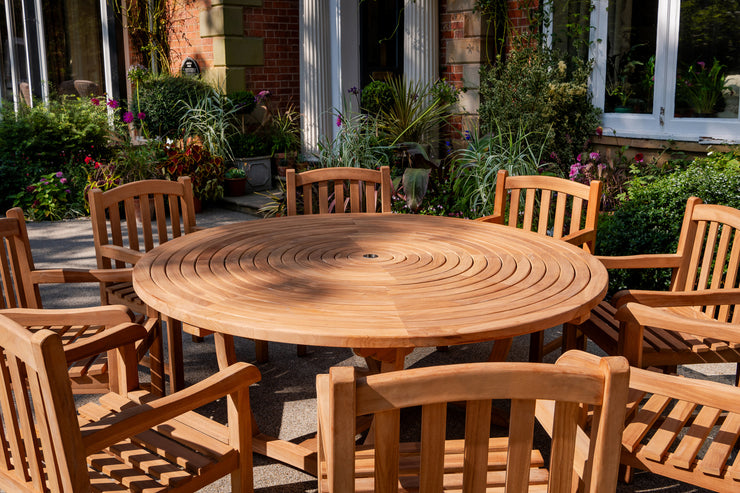 The Kempton  Eight Seat Teak Table & Chairs Outdoor Garden Furniture Set