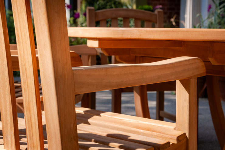 The Kempton Six Seat Teak Table & Chairs Outdoor Garden Furniture Set