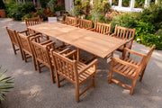 The Chartwell Ten Seat Teak Table & Stacking Chair Outdoor Garden Furniture Set