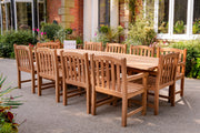 The Chartwell Ten Seat Teak Table & Stacking Chair Outdoor Garden Furniture Set