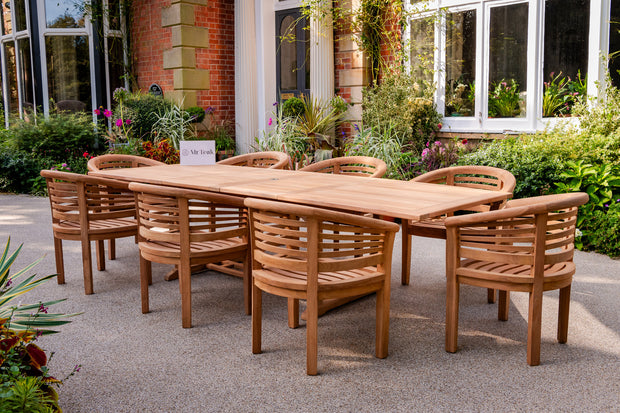 The Silverdale  Eight  Seat Teak Table & Chair Outdoor Garden Furniture Set