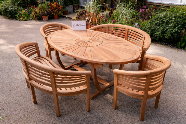 The Oakham Six seat Teak Garden Furniture Set