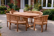 The Melton Six Seat Teak Table & Chairs Outdoor Garden Furniture Set