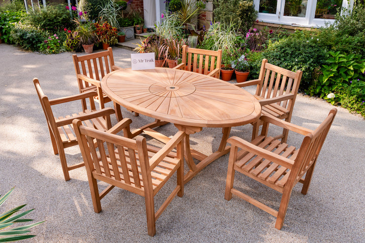 The Uppingham Six seat Teak Garden Furniture Set