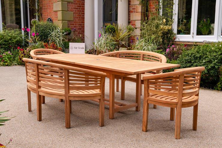 The Kingston Six Seat Teak Table & Chair Outdoor Garden Furniture Set