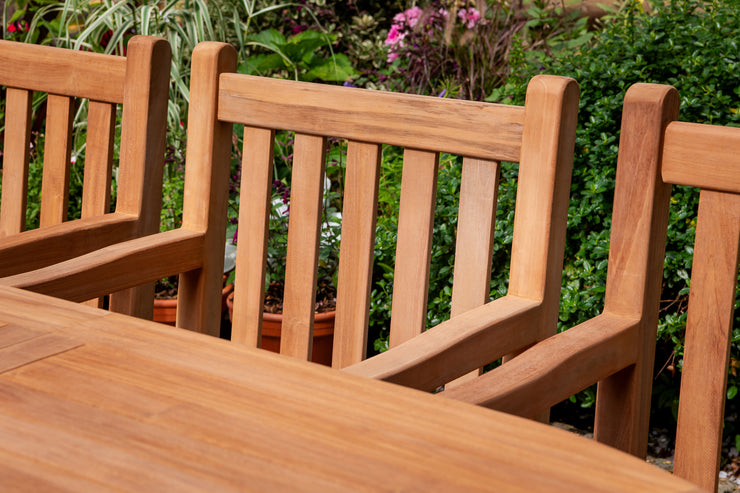 The Beaulieu Ten Seat Teak Table & Chairs Outdoor Garden Furniture Set