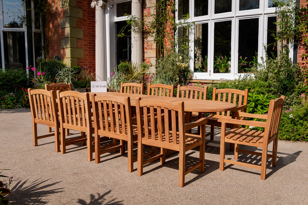 Blenheim Ten Seat Teak Table & Chair Outdoor Garden Furniture Set
