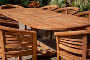 The Bowness Eight Seat Teak Table & Chair Outdoor Garden Furniture Set