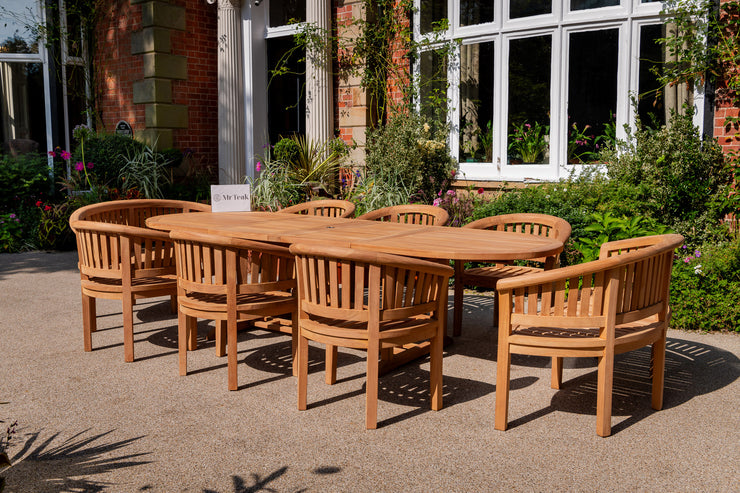 The Arnside Ten Teak Outdoor Garden Furniture Set