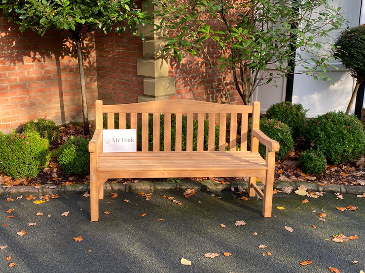 Oxford Three Seat Teak Extra Thick Memorial Bench