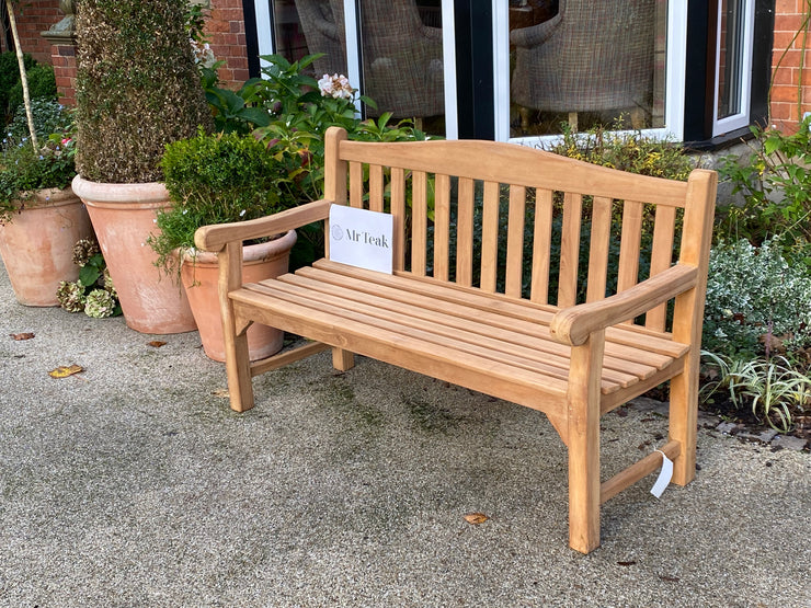Oxford teak garden top bench
