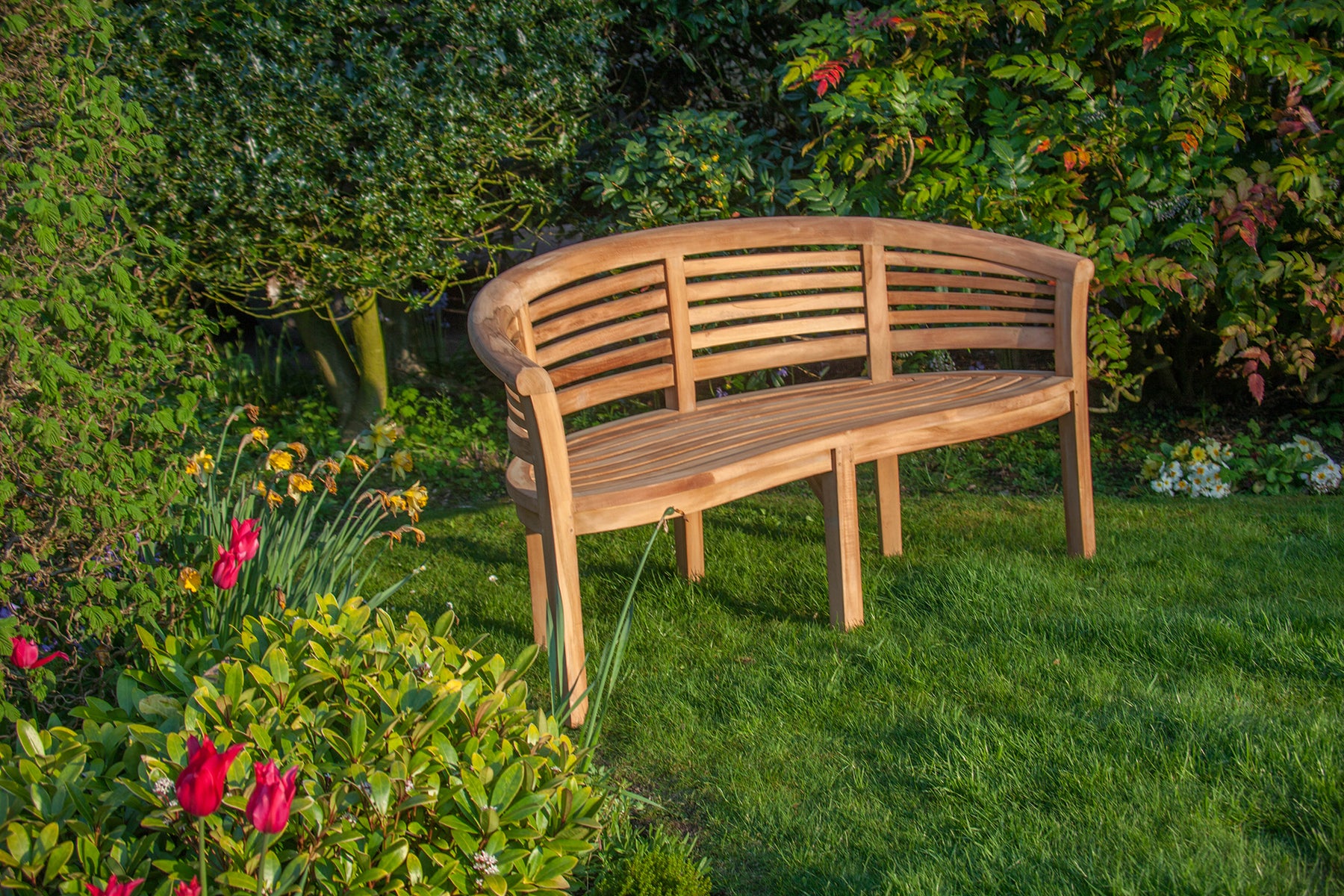 Teak Garden Banana Benches Outdoor Banana Benches Mr Teak